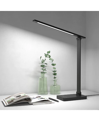 Lepro Led Desk Lamp with 9.5W 750LM Metal Touch Control , 5 Color Modes Brightness Level, Eye Caring For Reading, Crafts, School Supplies, White