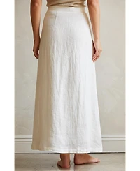 Crescent Women's Wionna Faux Wrap Linen Maxi Skirt
