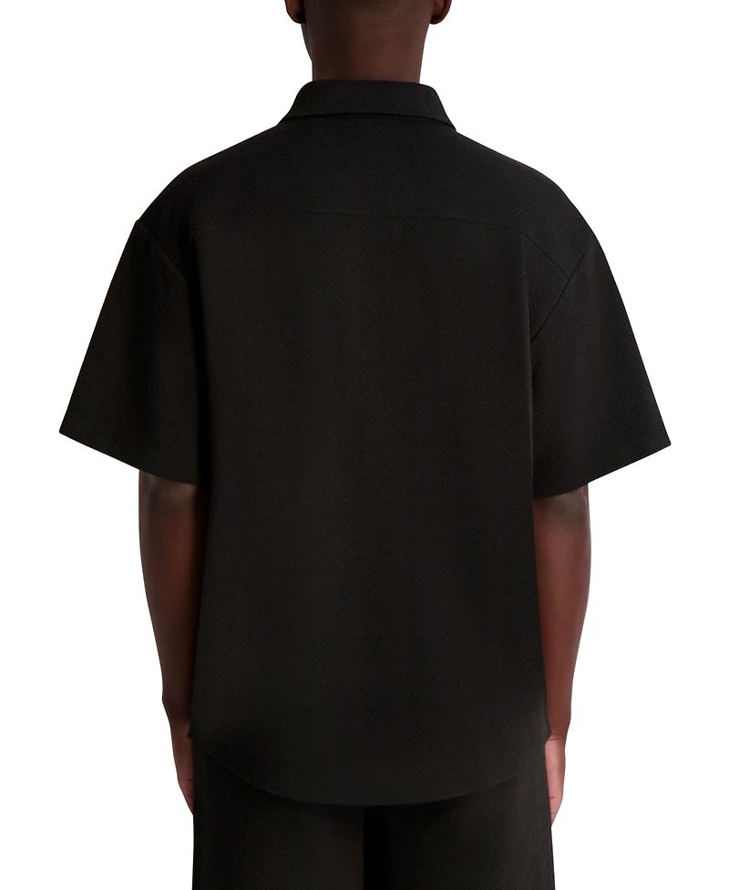 Karl Lagerfeld Paris Men's Criss-Cross Logo Shirt