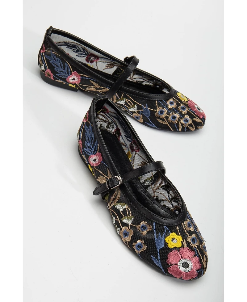 Fauna Mesh Mary Jane Flats