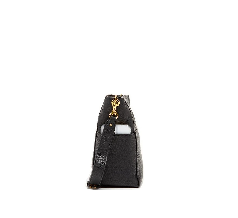 Susu Italian Leather Crossbody Bag Medium Size Shoulder Bag Black Purse Women's Handbag