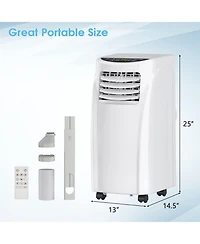 8000 Btu Air Conditioner Unit spaces up to 230 Sq.Ft with Remote Control Dehumidifier Function Window Wall Mount, 4 Caster Wheel, Sleep Mode and, Whit