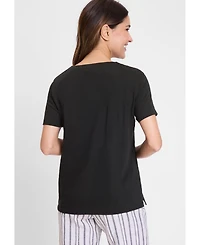 Olsen Women's Embroidered Trim T-Shirt