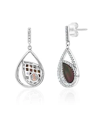 Suzy Levian Sterling Silver Cubic Zirconia Dangle Earrings