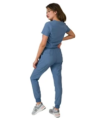 Medgear Women's 1-Pocket Top Knit Rib Cuff Jogger Pants Set