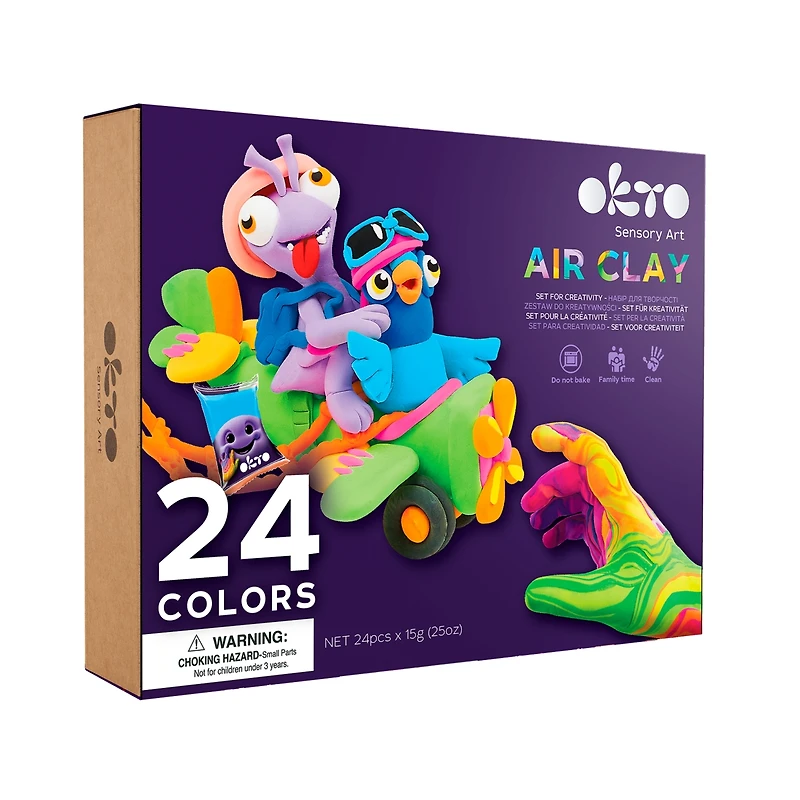 Okto Air Clay Set for Creativity – 24 Colors