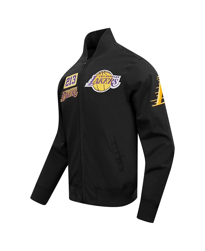 Pro Standard Men's Black Los Angeles Lakers Area Code Twill Full-Zip Jacket