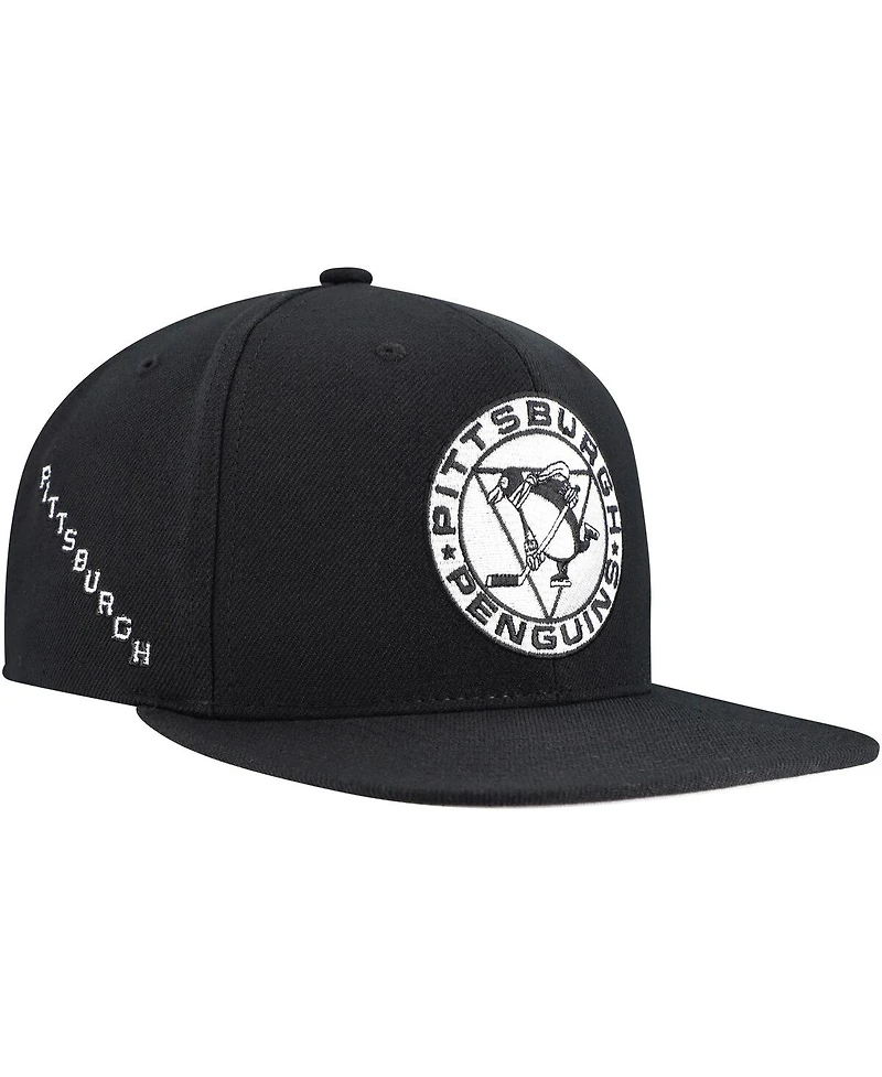 Mitchell & Ness Men's Black Pittsburgh Penguins Team Snapback Hat