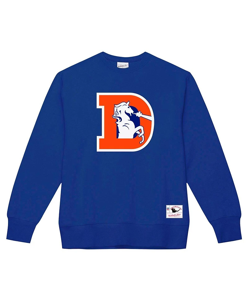 Mitchell & Ness Men's Royal Denver Broncos Basic Fleece Pullover Sweatshirt