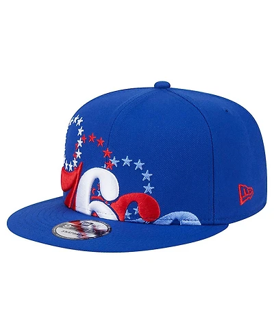 New Era Men's Royal Philadelphia 76ers Sport Night Team Shadow 9FIFTY Snapback Hat