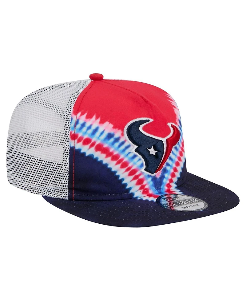 New Era Men's Red/Navy Houston Texans Throwback Dye Golfer Snapback Hat