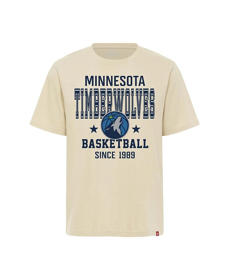Sportiqe Men's and Women's Cream Minnesota Timberwolves Duke Premium T-Shirt
