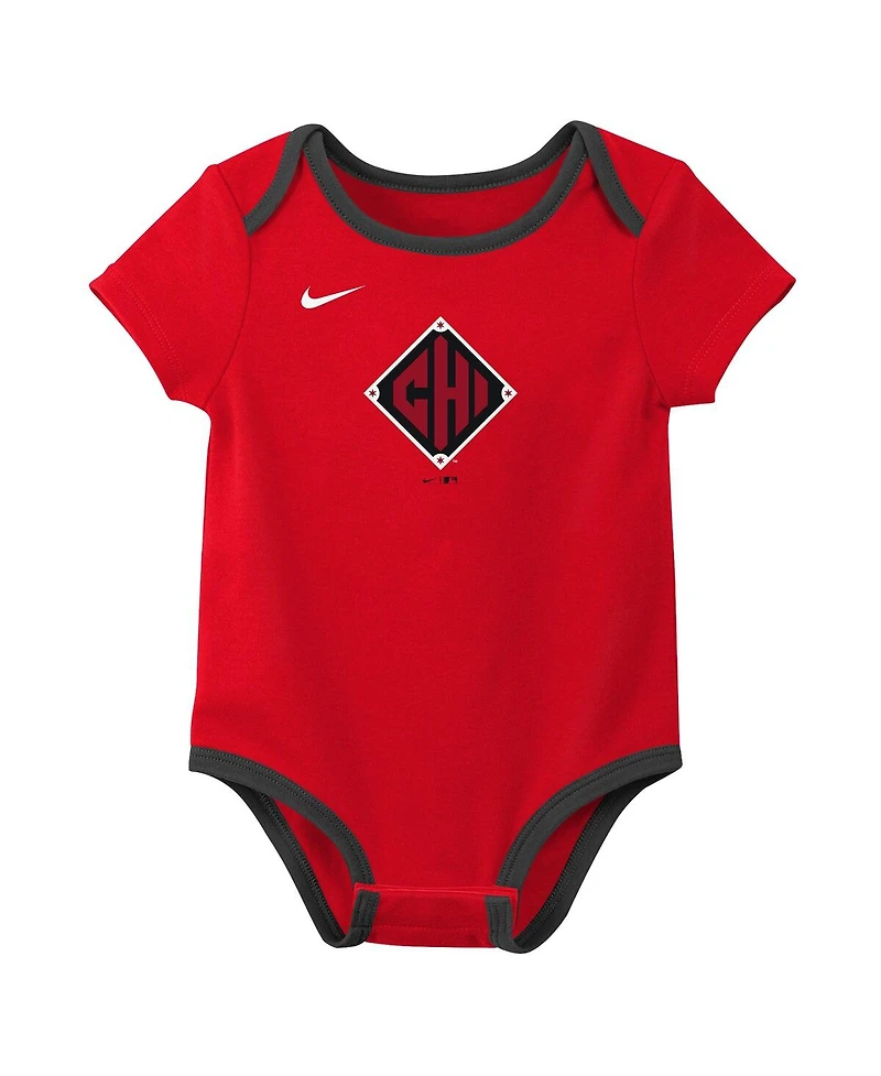 Nike Newborn 2-Pack Red/Black Chicago White Sox 2025 City Connect Bodysuit Set