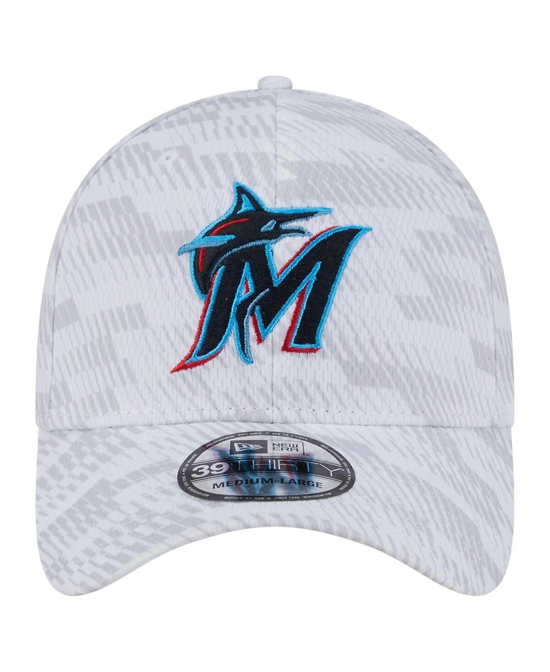 New Era Men's White Miami Marlins Graded 39THIRTY Flex Hat