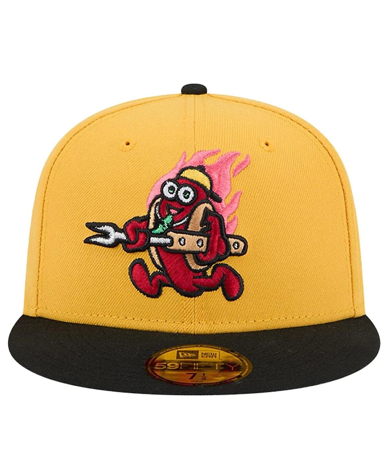 New Era Men's Yellow Akron RubberDucks Copa de la Diversion 59FIFTY Fitted Hat