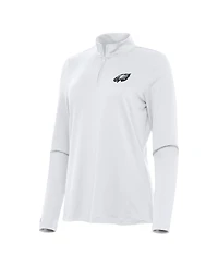 Antigua Women's White Philadelphia Eagles Reprocess Quarter-Zip Top