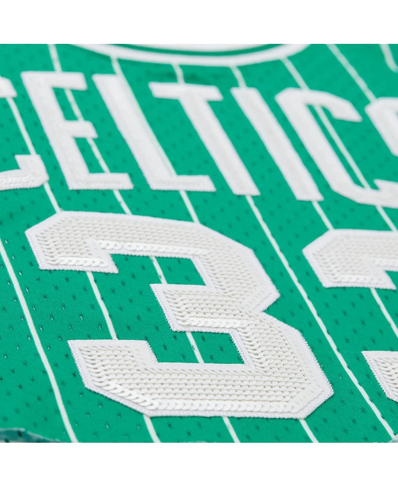 Mitchell & Ness X Dannijo Women's Larry Bird Kelly Green Boston Celtics Fashion Cropped Basketball Jersey