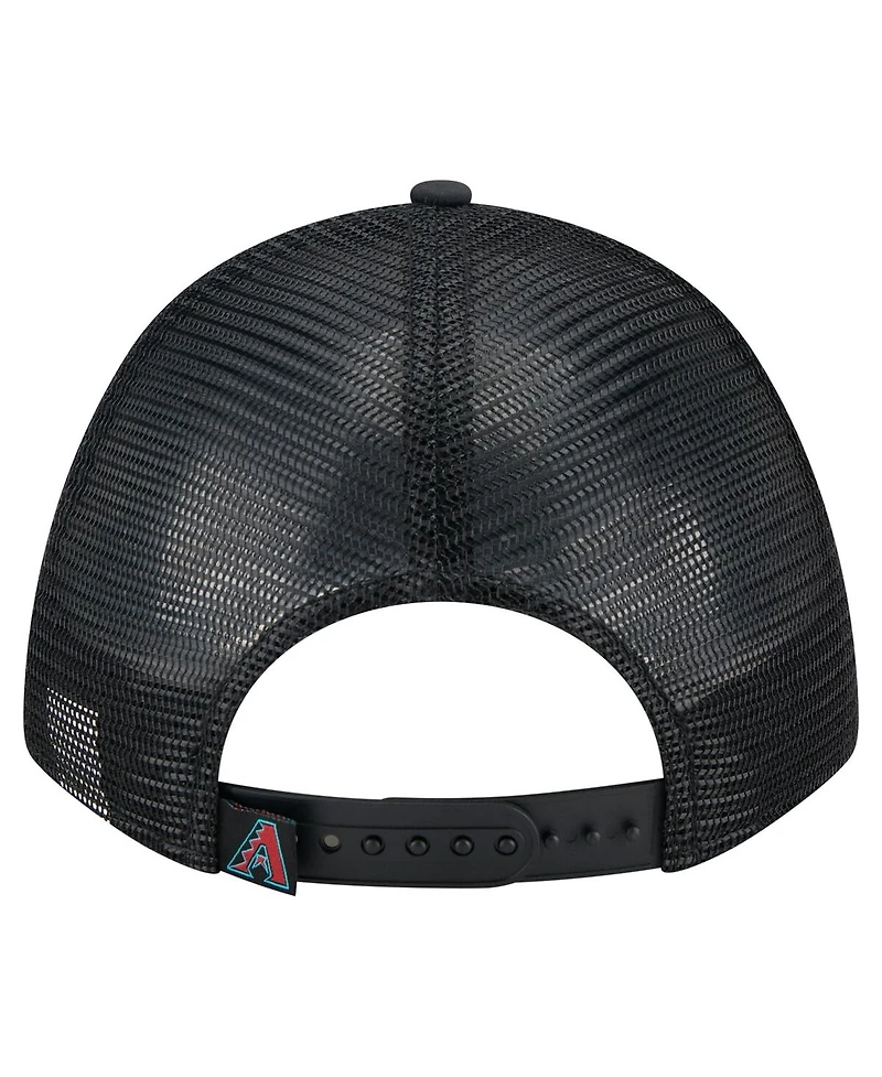New Era Men's Black Arizona Diamondbacks Minimalist 9FORTY A-Frame Adjustable Hat