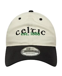 New Era Men's Light Beige/Black Celtic Contract 9TWENTY Adjustable Hat
