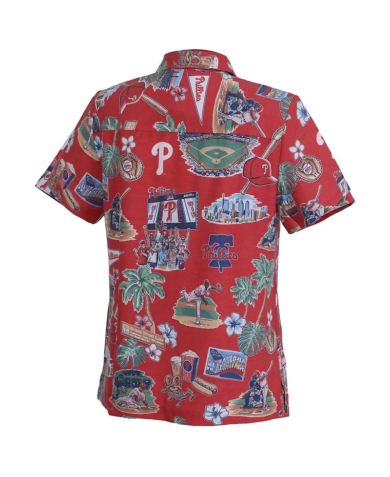 Reyn Spooner Women's Red Philadelphia Phillies Scenic Button-Up Top