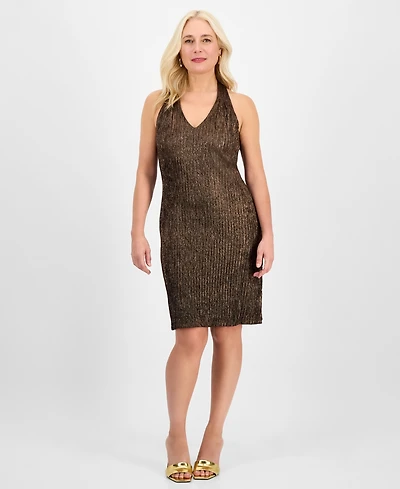 Connected Women's Sleeveless Halter-Neck A-Line Dress