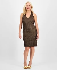 Connected Women's Sleeveless Halter-Neck A-Line Dress
