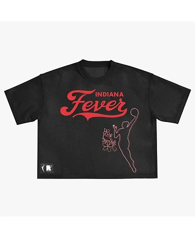 Round21 Men's and Women's Black Indiana Fever Oversized Mesh Boxy Top