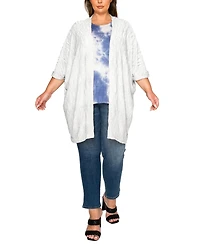 Coin 1804 Plus Spiral Wave Texture Dolman Cardigan Sweater