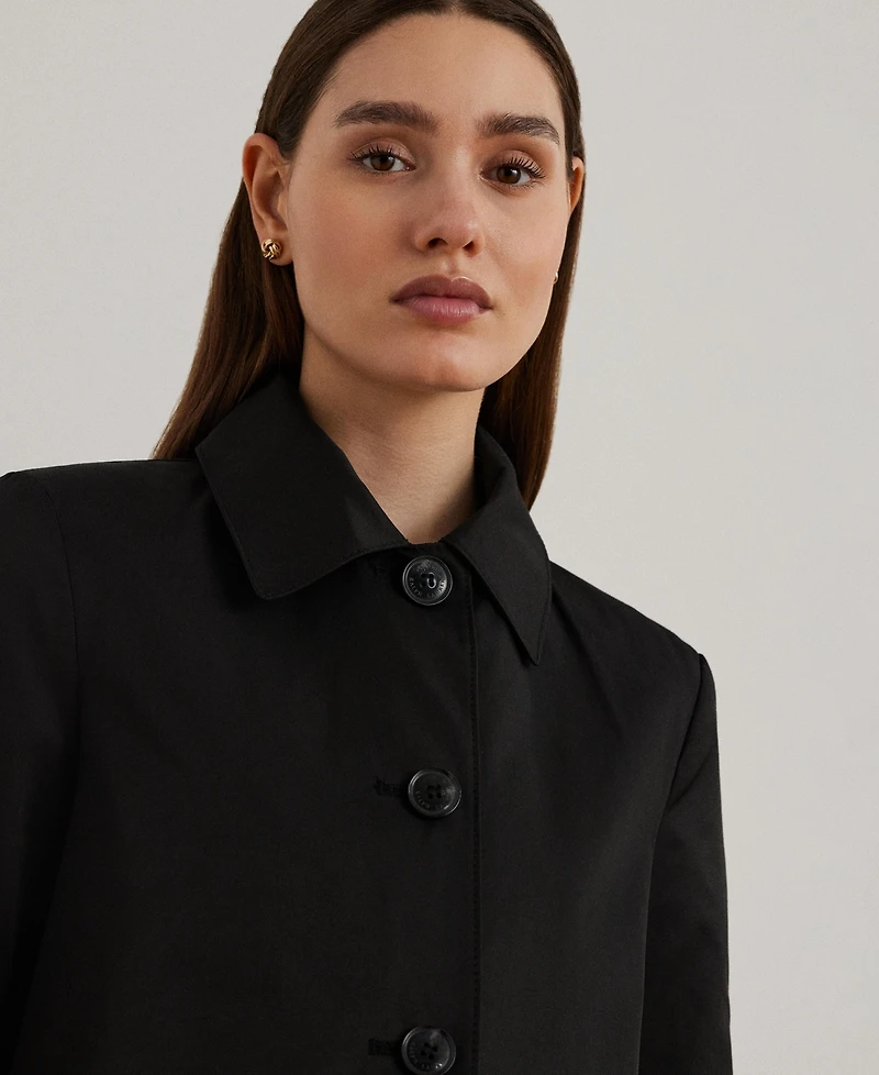 Lauren Ralph Womens Hooded A-Line Raincoat