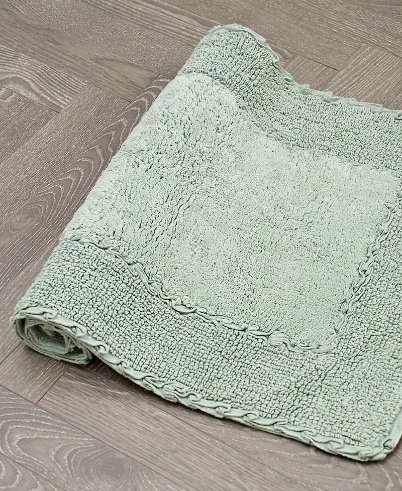 Laura Ashley Cotton Ruffled Bath Rug, 27" x 45"