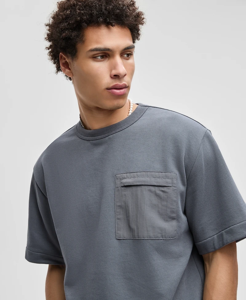 Mode of One Men's Mixed Relaxed-Fit French Terry Pocket T-Shirt, Macy's Exclusive