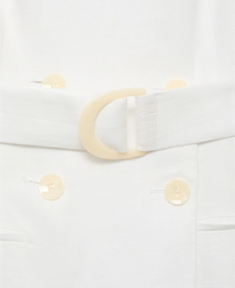 Mango Women's Belt Combined Woven Dress