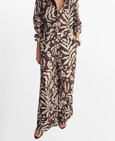 Mango Women's Printed Cotton Pants