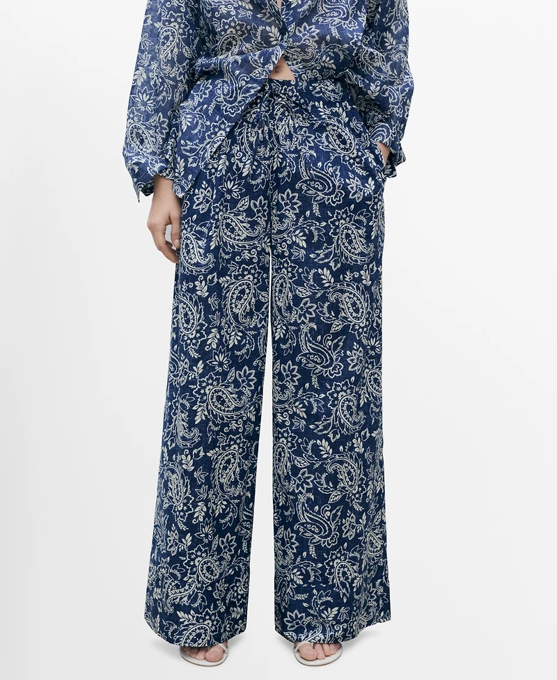 Mango Women's Printed Cotton Pants