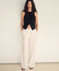 Mango Women's Linen-Blend Suit Vest
