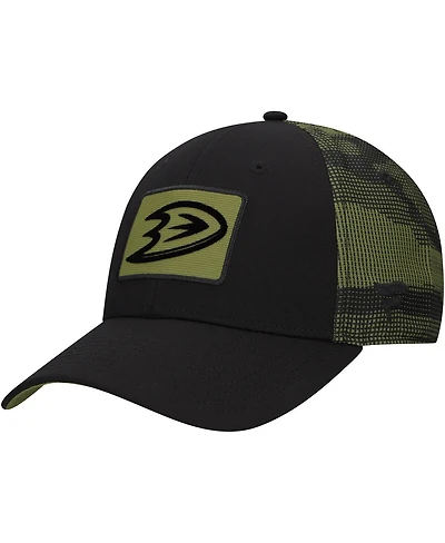 Fanatics Men's Black Anaheim Ducks Authentic Pro Military Appreciation Adjustable Hat