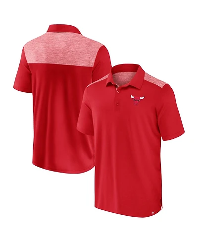 Fanatics Men's Red Chicago Bulls Iconic Brushed Blocked Polo Shirt