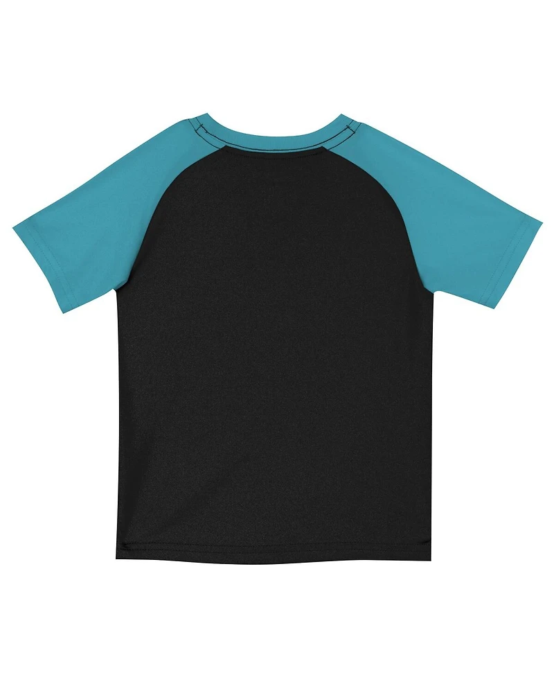 Nike Little Boys and Girls 2-Piece Black/Teal Miami Marlins 2025 City Connect Shirt Shorts Set