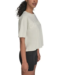 Calvin Klein Performance Women's Cotton Raised Logo Cropped T-Shirt