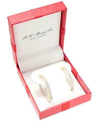 Diamond and Out Hoop Earrings (3 ct. t.w.) 14k White or Yellow Gold