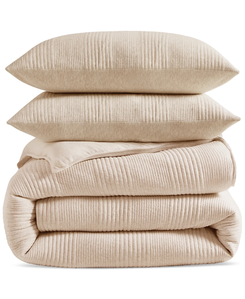 Dkny Pure Ribbed Jersey 3-Pc. Duvet Cover Set, Full/Queen