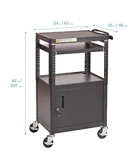 ECR4Kids Av Presentation Cart Stand with Storage Box, Black, 1