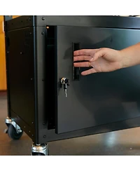 ECR4Kids Av Presentation Cart Stand with Storage Box, Black, 1