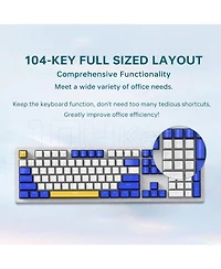 Thunderobot K104 Wired Mechanical Keyboard, Full-Size 104-Key Layout, Perfect for Work and Gaming Hot-Swappable Sockets, Customizable Rgb Backlighting