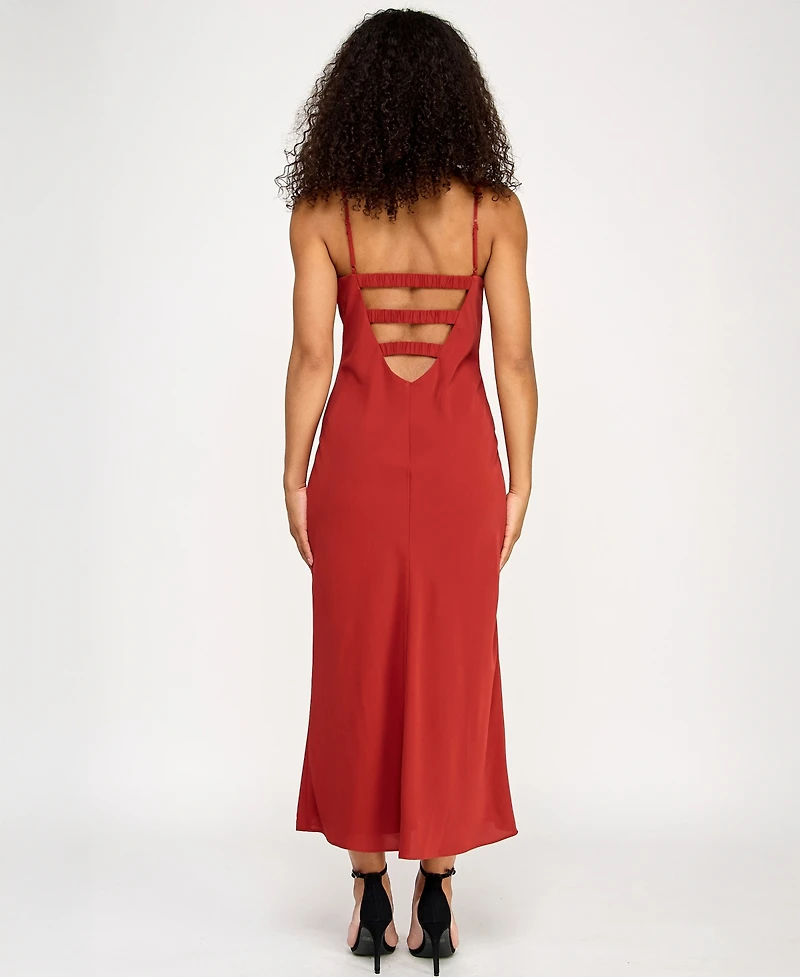 Seni & Cade Juniors' Pleated Bust Sleeveless Midi Dress