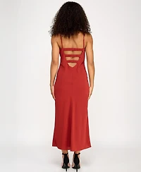 Seni & Cade Juniors' Pleated Bust Sleeveless Midi Dress