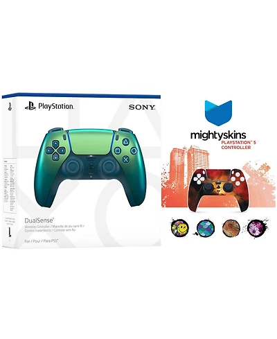 Sony PlayStation 5 DualSense Wireless Controller with MightySkins Custom Decal Skin Voucher - Chroma Pearl