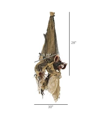 Outsunny 36" Animated Scare Prop Hanging Bat, Indoor Halloween Decorations