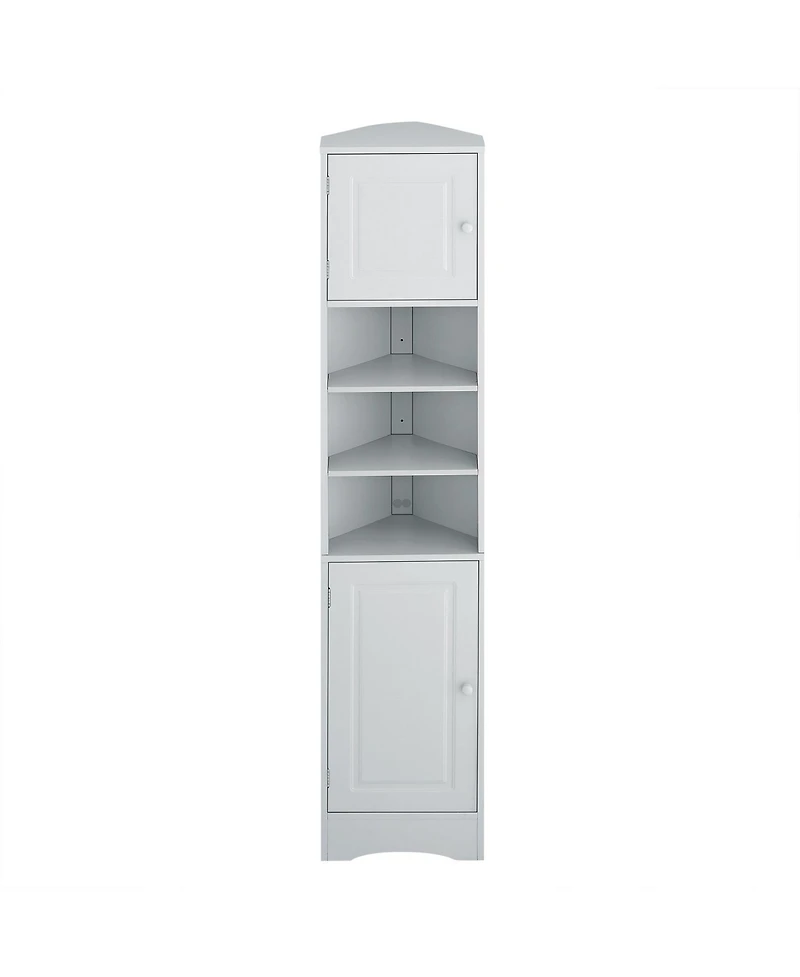 Casainc 66.9"H Tall Corner Cabinet with 2 Doors, Adjustable Shelves