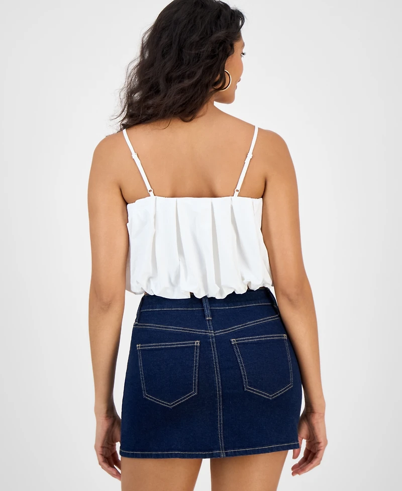 Bar Iii Women's Bubble-Hem Cropped Tank Top, Exclusively at Macy's